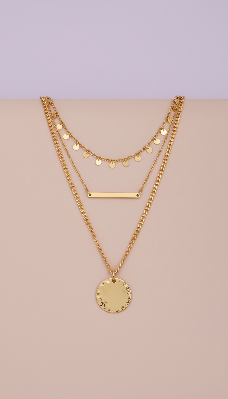 Colar Camadas Dourado Maison Vetué