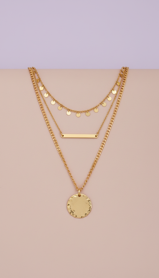 Colar Camadas Dourado Maison Vetué