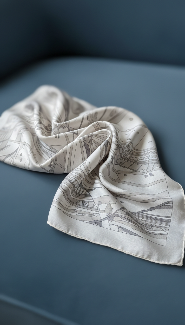 Lenço de Seda Estampado Maison Vetué